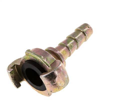 Gietijzer DN 8.5 DIN 3489 Compressor Klauwkoppeling met 13 mm Slangpilaar Veiligheidskraag