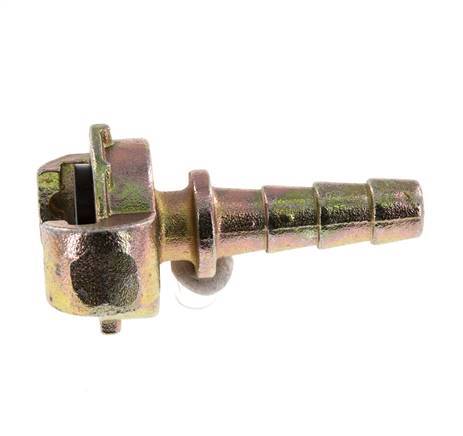 Gietijzer DN 8.5 DIN 3489 Compressor Klauwkoppeling met 13 mm Slangpilaar Veiligheidskraag