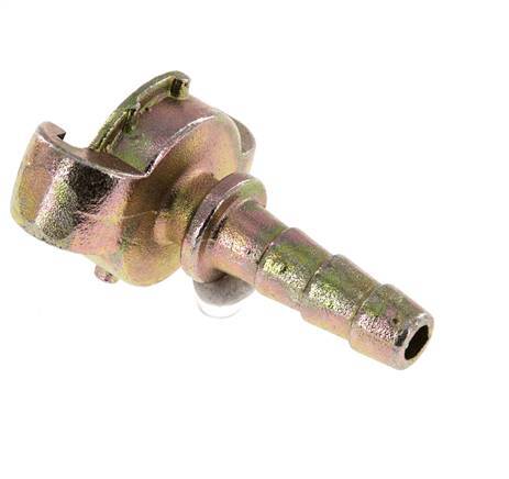 Gietijzer DN 8.5 DIN 3489 Compressor Klauwkoppeling met 13 mm Slangpilaar Veiligheidskraag