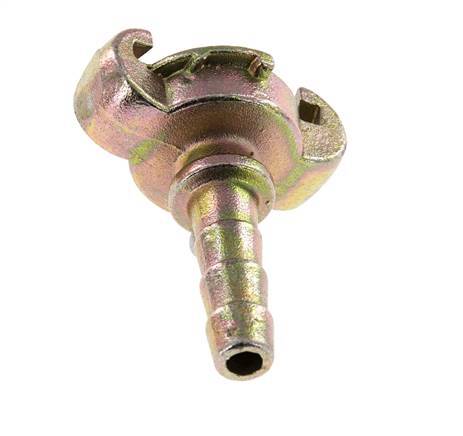 Gietijzer DN 8.5 DIN 3489 Compressor Klauwkoppeling met 13 mm Slangpilaar Veiligheidskraag