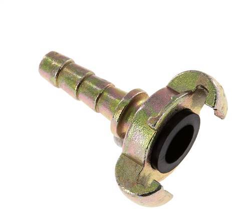 Gietijzer DN 8.5 DIN 3489 Compressor Klauwkoppeling met 13 mm Slangpilaar Veiligheidskraag