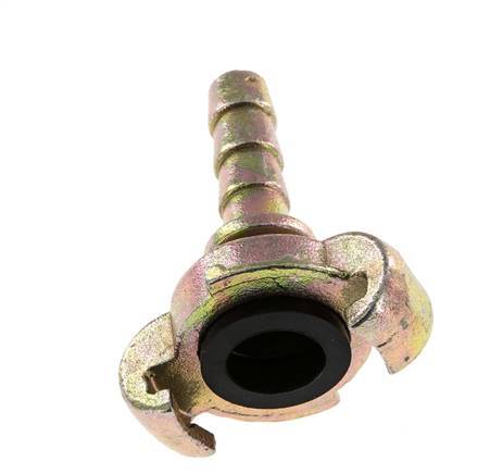 Gietijzer DN 8.5 DIN 3489 Compressor Klauwkoppeling met 13 mm Slangpilaar Veiligheidskraag