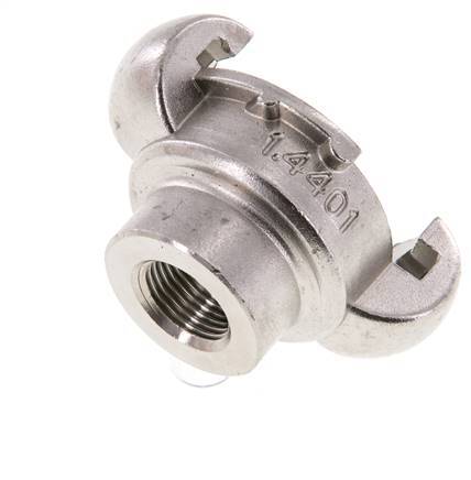 RVS DN 15 DIN 3489 compressor klauwkoppeling Rp 3/8 inch Binnendraad