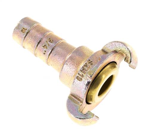 Gietijzer DN 15 DIN 3489 Compressor Klauwkoppeling met 19 mm Slangpilaar