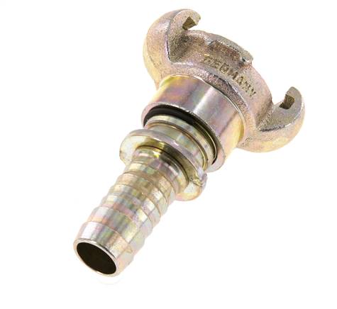 Gietijzer DN 15 DIN 3489 Compressor Klauwkoppeling met 19 mm Slangpilaar Draaibaar Veiligheidskraag