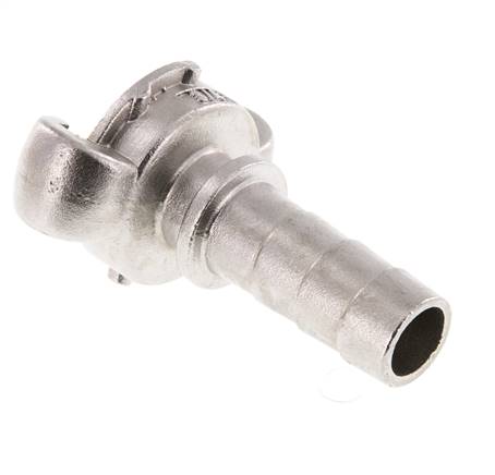 RVS DN 15 DIN 3489 Compressor Klauwkoppeling met 19 mm Slangpilaar