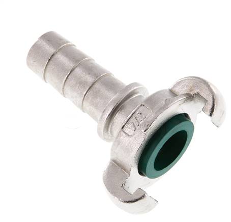 RVS DN 15 DIN 3489 Compressor Klauwkoppeling met 19 mm Slangpilaar