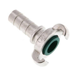 RVS DN 15 DIN 3489 Compressor Klauwkoppeling met 19 mm Slangpilaar