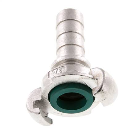 RVS DN 15 DIN 3489 Compressor Klauwkoppeling met 19 mm Slangpilaar