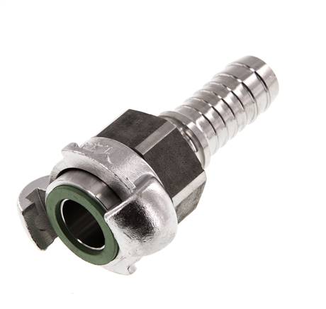 RVS DN 15 DIN 3238 Compressor Klauwkoppeling met 19 mm Slangpilaar