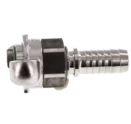RVS DN 15 DIN 3238 Compressor Klauwkoppeling met 19 mm Slangpilaar