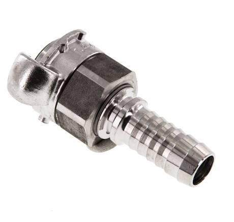 RVS DN 15 DIN 3238 Compressor Klauwkoppeling met 19 mm Slangpilaar