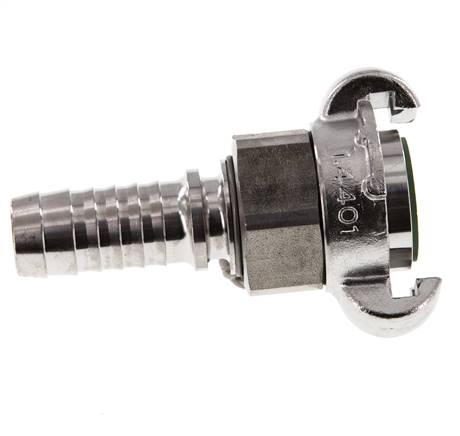 RVS DN 15 DIN 3238 Compressor Klauwkoppeling met 19 mm Slangpilaar