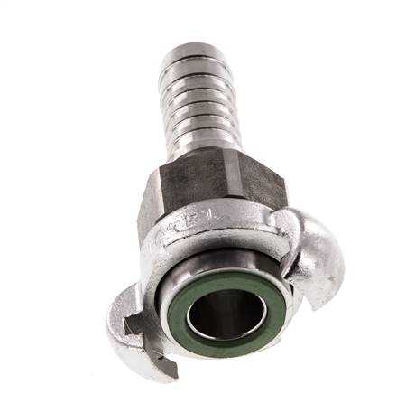 RVS DN 15 DIN 3238 Compressor Klauwkoppeling met 19 mm Slangpilaar