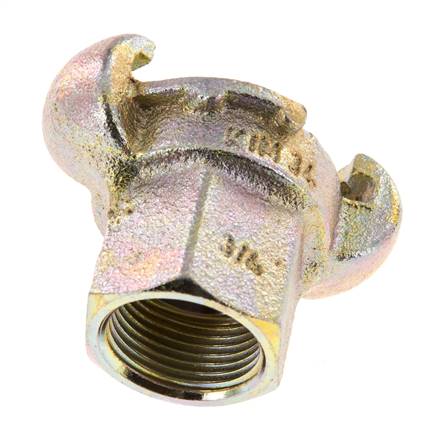 Gietijzer DN 17 DIN 3489 compressor klauwkoppeling Rp 3/4 inch Binnendraad