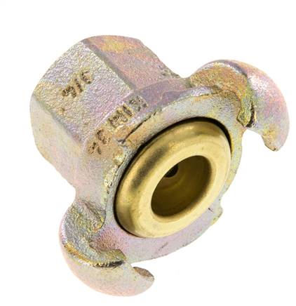 Gietijzer DN 17 DIN 3489 compressor klauwkoppeling Rp 3/4 inch Binnendraad