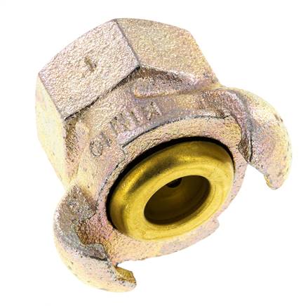 Gietijzer DN 17 DIN 3489 compressor klauwkoppeling Rp 1 inch Binnendraad