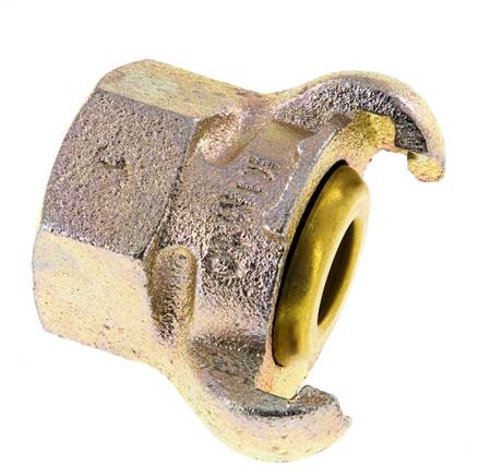 Gietijzer DN 17 DIN 3489 compressor klauwkoppeling Rp 1 inch Binnendraad