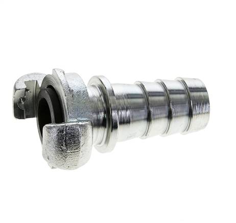 Gietijzer DN 18.5 DIN 3489 Compressor Klauwkoppeling met 25 mm Slangpilaar Veiligheidskraag