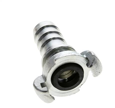 Gietijzer DN 18.5 DIN 3489 Compressor Klauwkoppeling met 25 mm Slangpilaar Veiligheidskraag