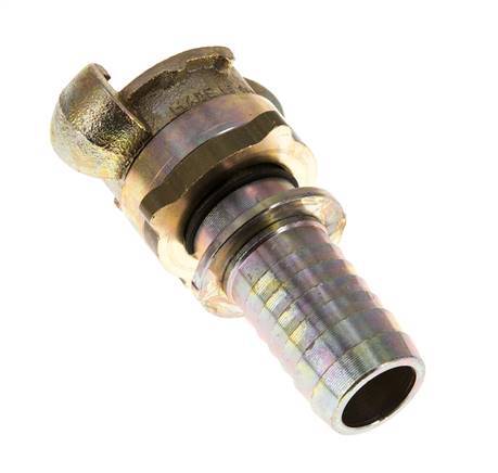 Gietijzer DN 18 DIN 3238 Compressor Klauwkoppeling met 25 mm Slangpilaar Veiligheidskraag