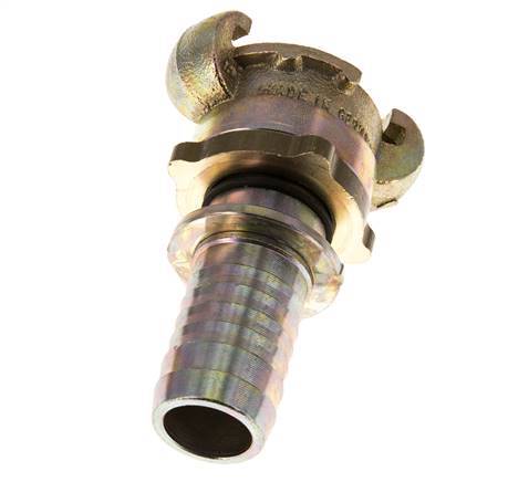 Gietijzer DN 18 DIN 3238 Compressor Klauwkoppeling met 25 mm Slangpilaar Veiligheidskraag
