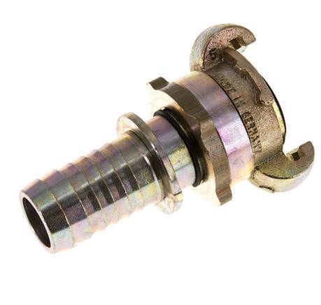 Gietijzer DN 18 DIN 3238 Compressor Klauwkoppeling met 25 mm Slangpilaar Veiligheidskraag