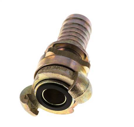 Gietijzer DN 18 DIN 3238 Compressor Klauwkoppeling met 25 mm Slangpilaar Veiligheidskraag