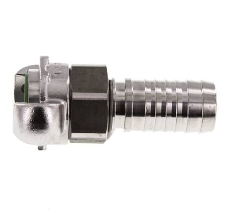 RVS DN 18 DIN 3238 Compressor Klauwkoppeling met 25 mm Slangpilaar