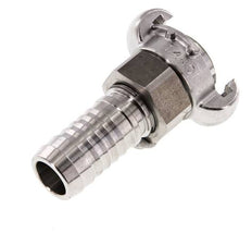 RVS DN 18 DIN 3238 Compressor Klauwkoppeling met 25 mm Slangpilaar