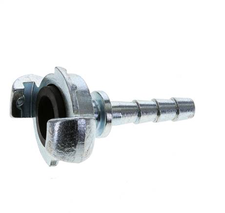 Gietijzer DN 5.5 DIN 3489 Compressor Klauwkoppeling met 10 mm Slangpilaar Veiligheidskraag
