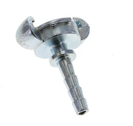 Gietijzer DN 5.5 DIN 3489 Compressor Klauwkoppeling met 10 mm Slangpilaar Veiligheidskraag