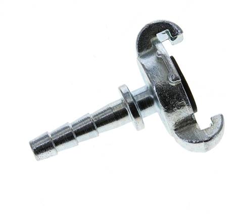 Gietijzer DN 5.5 DIN 3489 Compressor Klauwkoppeling met 10 mm Slangpilaar Veiligheidskraag