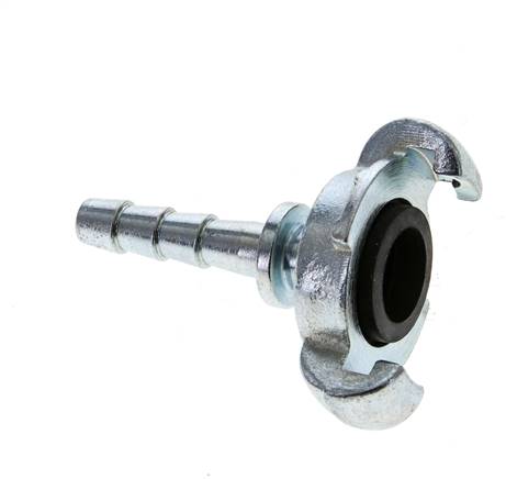 Gietijzer DN 5.5 DIN 3489 Compressor Klauwkoppeling met 10 mm Slangpilaar Veiligheidskraag