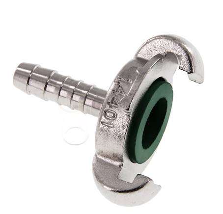 RVS DN 6.5 DIN 3489 Compressor Klauwkoppeling met 10 mm Slangpilaar
