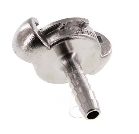 RVS DN 6.5 DIN 3489 Compressor Klauwkoppeling met 10 mm Slangpilaar