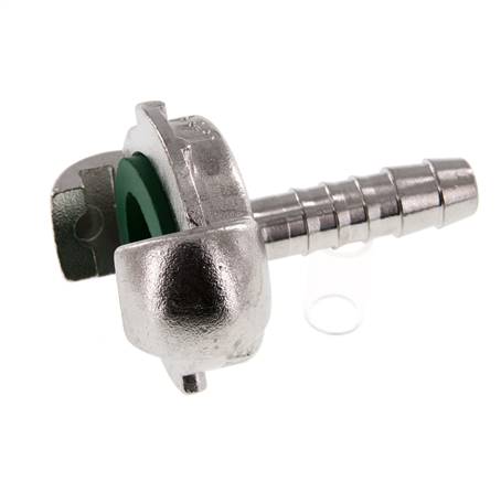 RVS DN 6.5 DIN 3489 Compressor Klauwkoppeling met 10 mm Slangpilaar