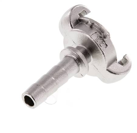 RVS DN 9 DIN 3489 Compressor Klauwkoppeling met 13 mm Slangpilaar