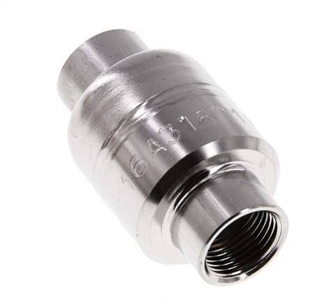 G3/8'' RVS 316 Terugslagklep FKM (Lichte Veer) 0.03-16bar - CLIS4E