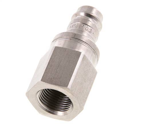 RVS DN 10 Luchtkoppeling Insteeknippel G 3/8 inch Binnendraad Double Shut-Off