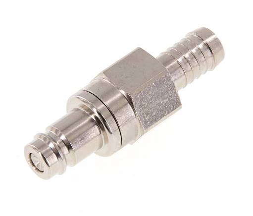 Vernikkeld Messing DN 10 Luchtkoppeling Insteeknippel 10 mm Slangpilaar Double Shut-Off