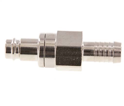 Vernikkeld Messing DN 10 Luchtkoppeling Insteeknippel 10 mm Slangpilaar Double Shut-Off