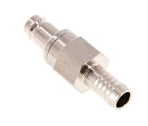 Vernikkeld Messing DN 10 Luchtkoppeling Insteeknippel 10 mm Slangpilaar Double Shut-Off