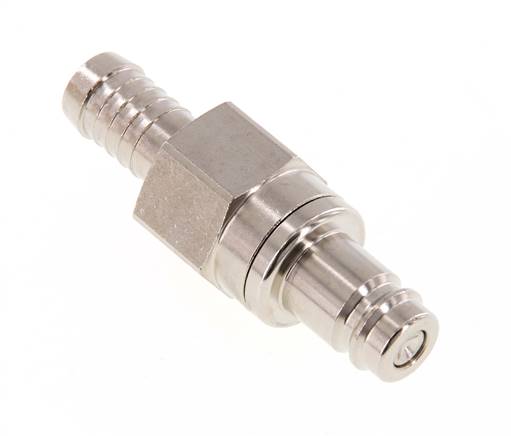 Vernikkeld Messing DN 10 Luchtkoppeling Insteeknippel 10 mm Slangpilaar Double Shut-Off