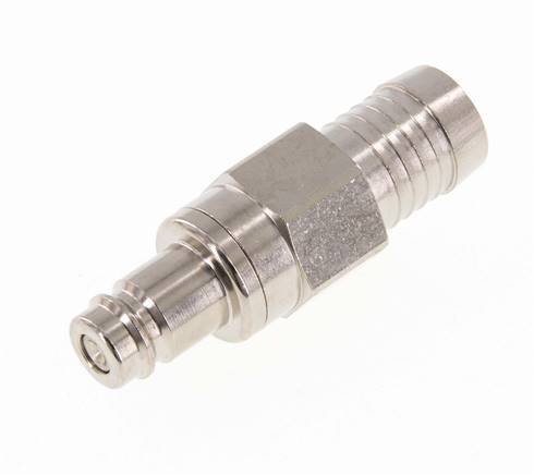 Vernikkeld Messing DN 10 Luchtkoppeling Insteeknippel 19 mm Slangpilaar Double Shut-Off