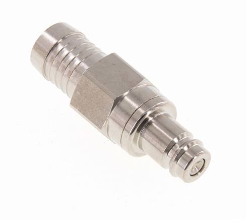 Vernikkeld Messing DN 10 Luchtkoppeling Insteeknippel 19 mm Slangpilaar Double Shut-Off