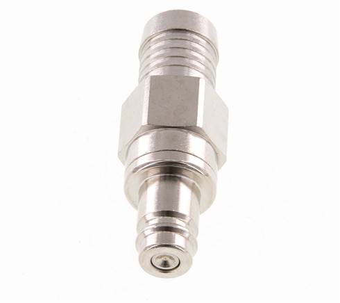 Vernikkeld Messing DN 10 Luchtkoppeling Insteeknippel 19 mm Slangpilaar Double Shut-Off