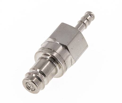 Vernikkeld Messing DN 10 Luchtkoppeling Insteeknippel 6 mm Slangpilaar Double Shut-Off