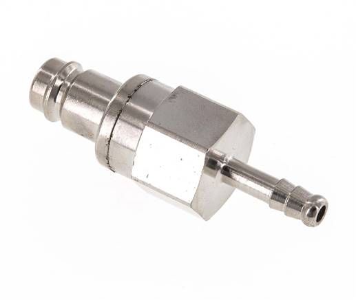 Vernikkeld Messing DN 10 Luchtkoppeling Insteeknippel 6 mm Slangpilaar Double Shut-Off