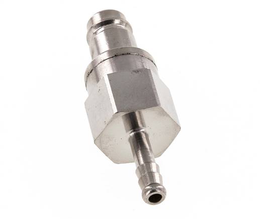 Vernikkeld Messing DN 10 Luchtkoppeling Insteeknippel 6 mm Slangpilaar Double Shut-Off